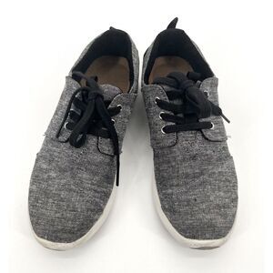TOMS Womens Del‎ Rey Gray/Black Lace Up Sneakers Shoes Casual Size 6